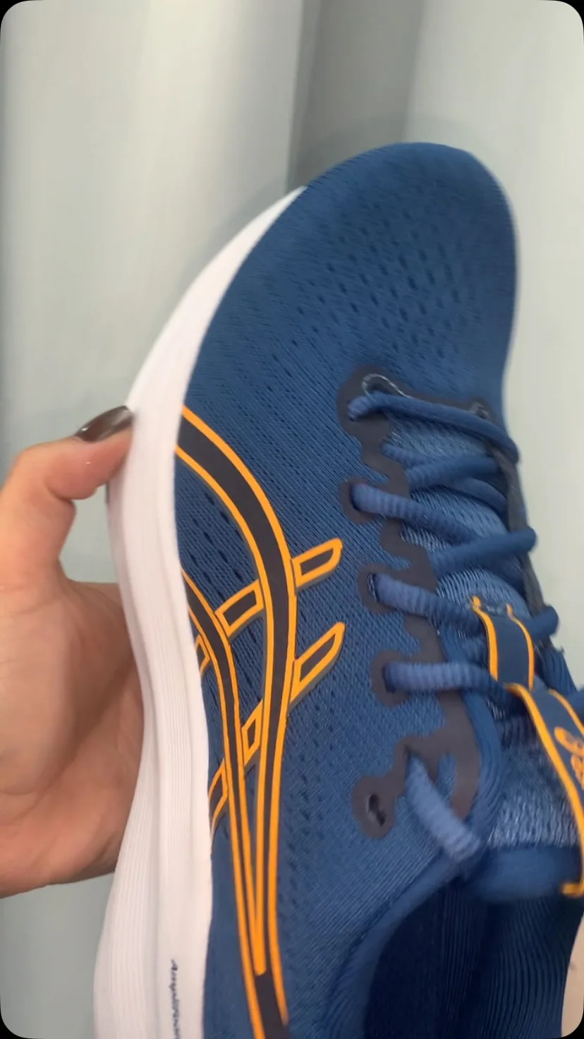 Asics azul com laranja