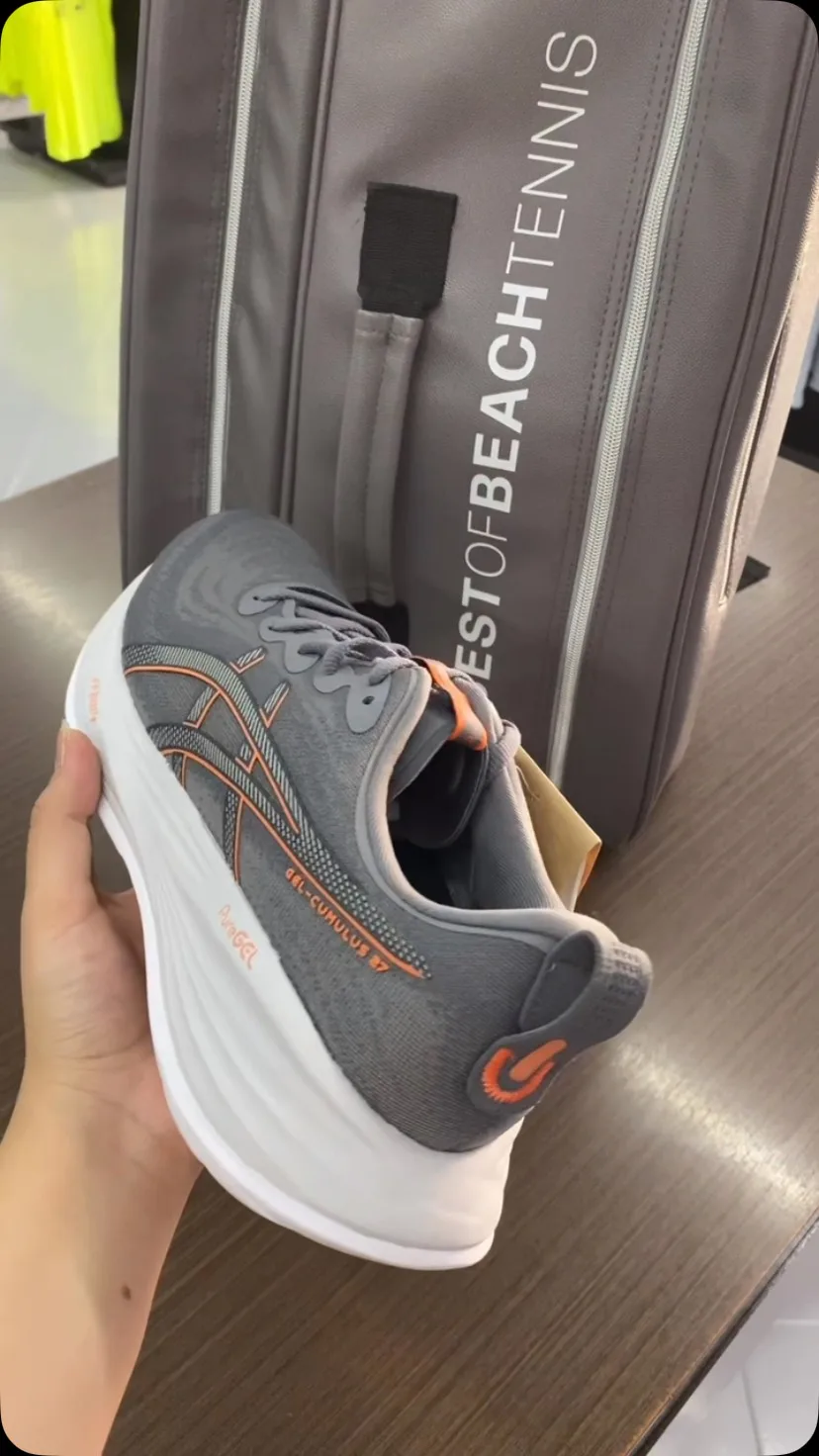 Asics cinza com laranja